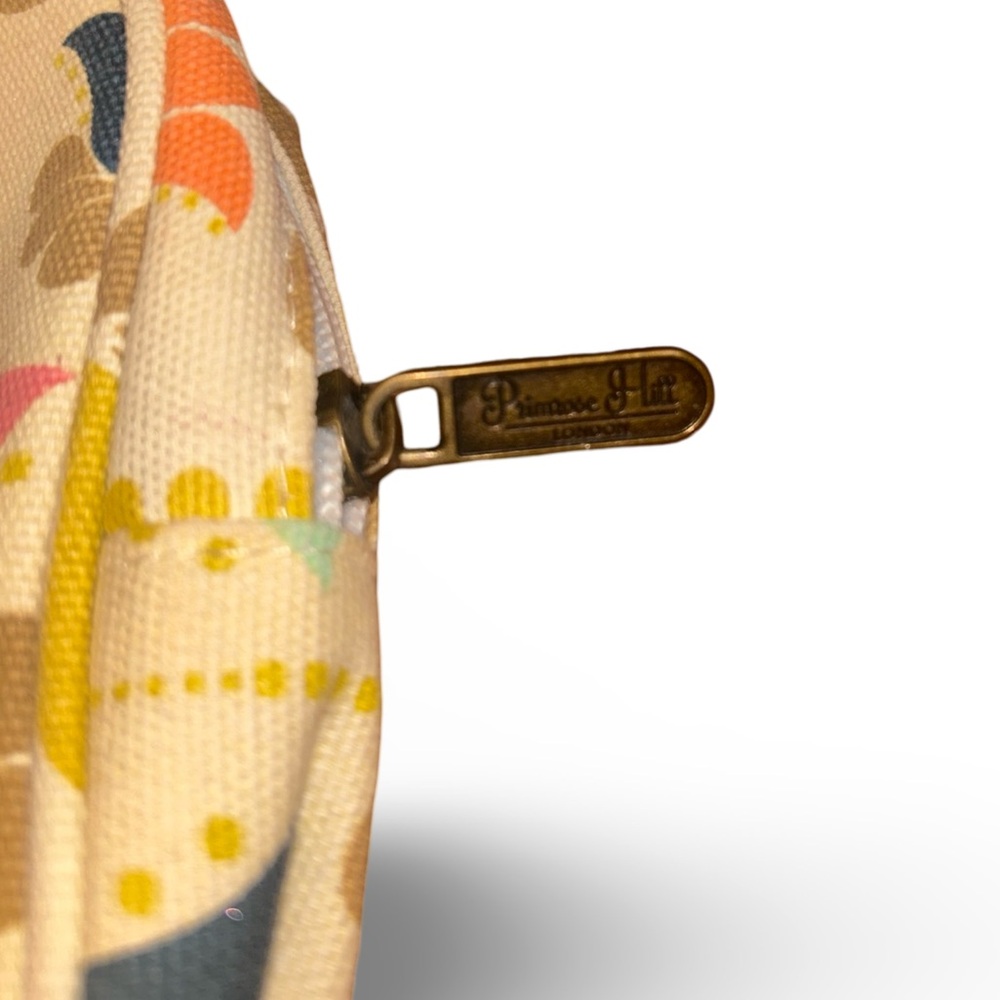 Primrose Hill London Multicolor Canvas Floral Zipper Cosmetic Makeup Pouch Lotus - Picture 3 of 4